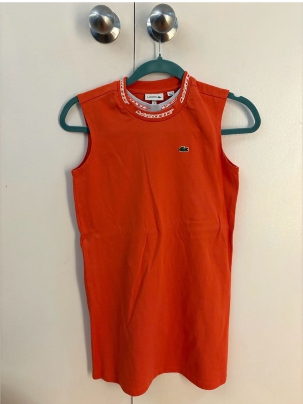 Lacoste Kids Sleeveless Orange Tank Dress